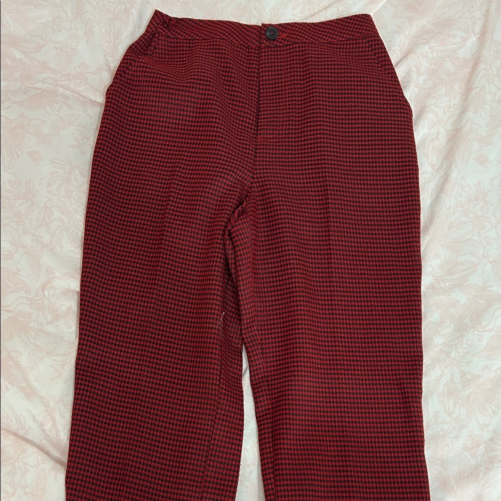 Forever 21 Red and Black Houndstooth Pantsuit
